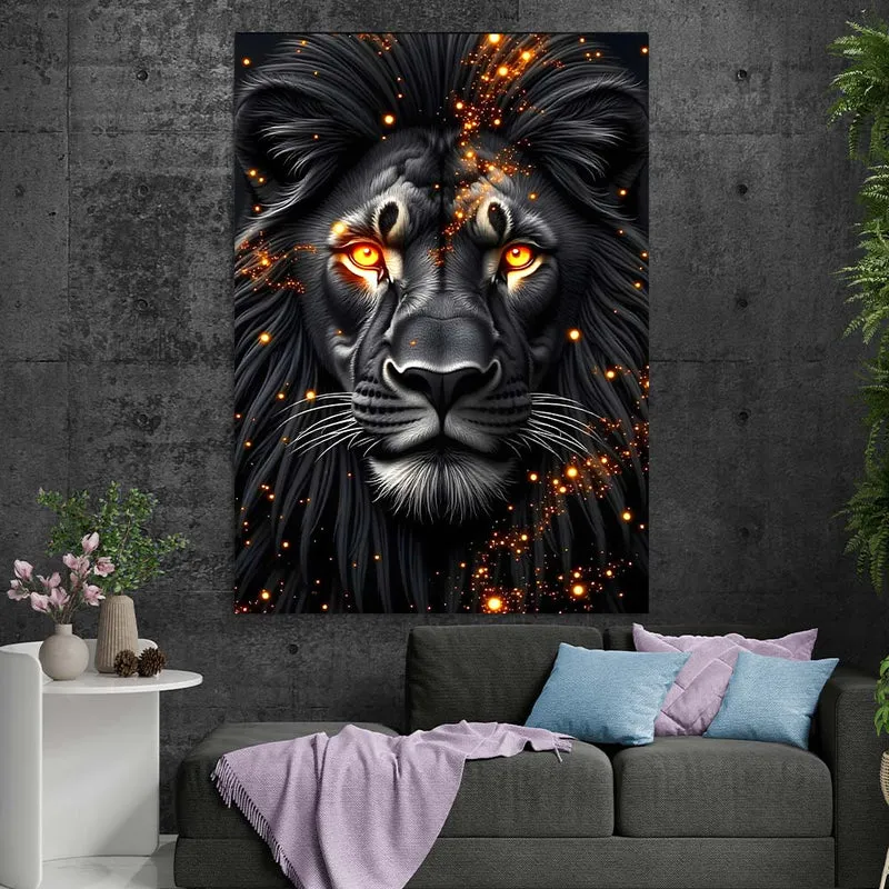 5D Diamond Painting – Schwarzer Löwe