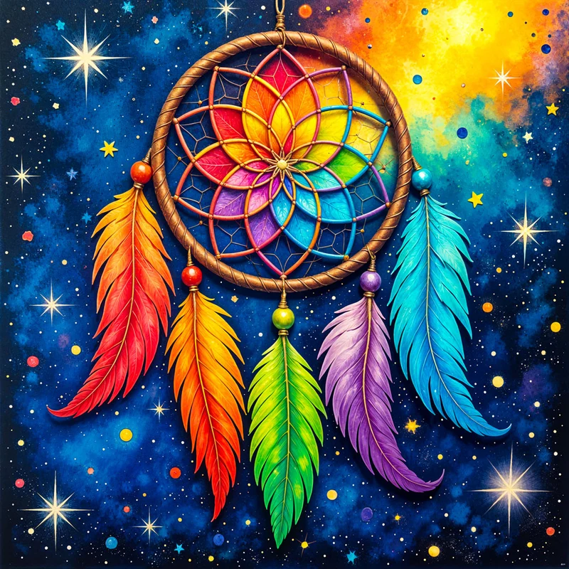5D Diamond Painting – Kosmischer Traumfänger