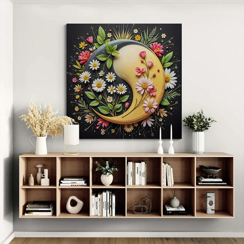 5D Diamond Painting – Blüten-Yin und Yang