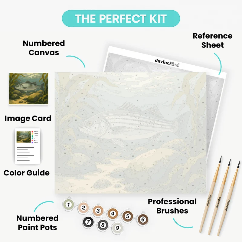 Striped Bass Shallows - Paint by Numbers Kit