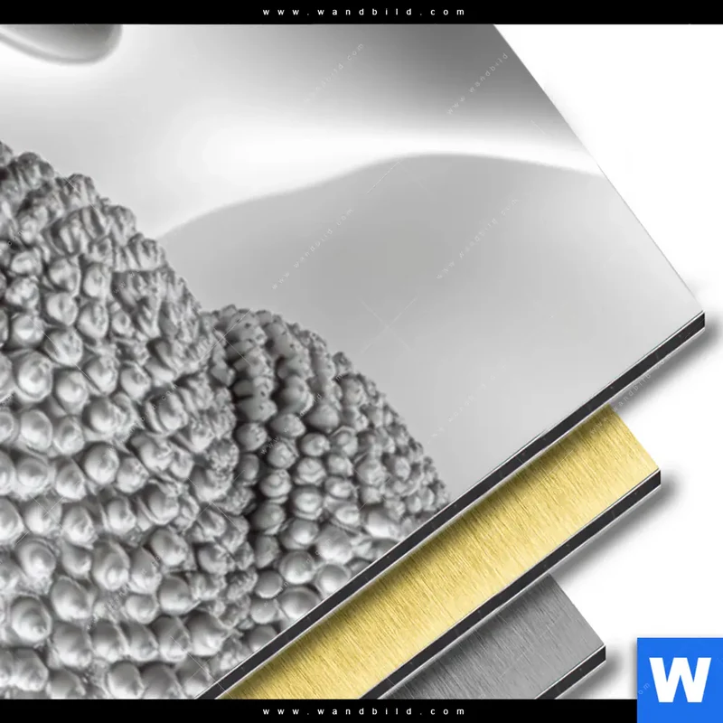 Aluminiumbild gebürstet | Buddha - Stille des Erwachens | Schmal