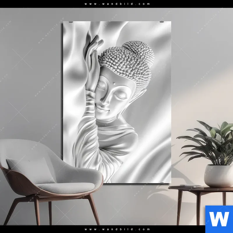 Aluminiumbild gebürstet | Buddha - Stille des Erwachens | Hochformat