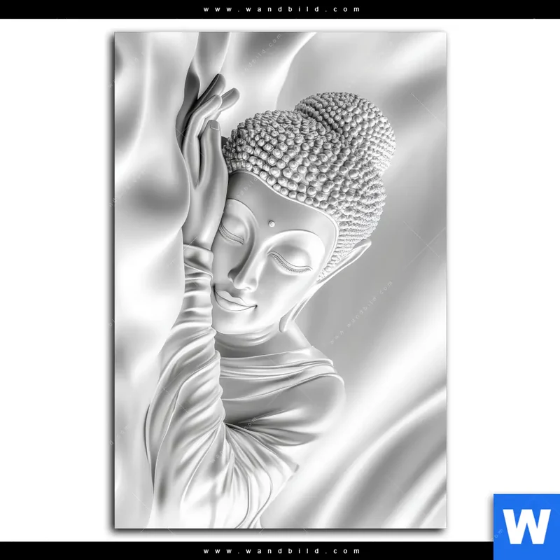 Aluminiumbild gebürstet | Buddha - Stille des Erwachens | Hochformat
