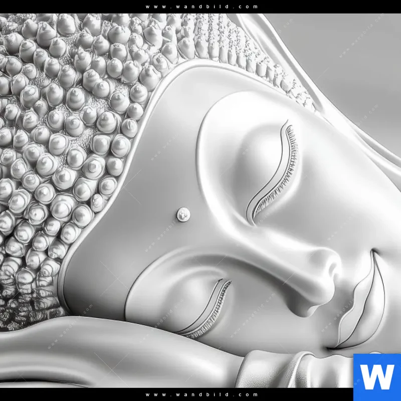 Aluminiumbild gebürstet | Buddha - Stille des Erwachens | Hochformat