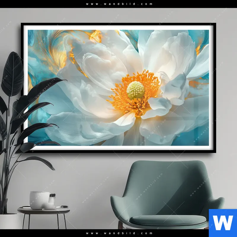 Poster | Blüte im goldenen Licht | Querformat