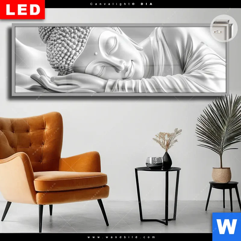 Leuchtbild Acrylglas Canvalight® DIA | Buddha - Stille des Erwachens | Panorama
