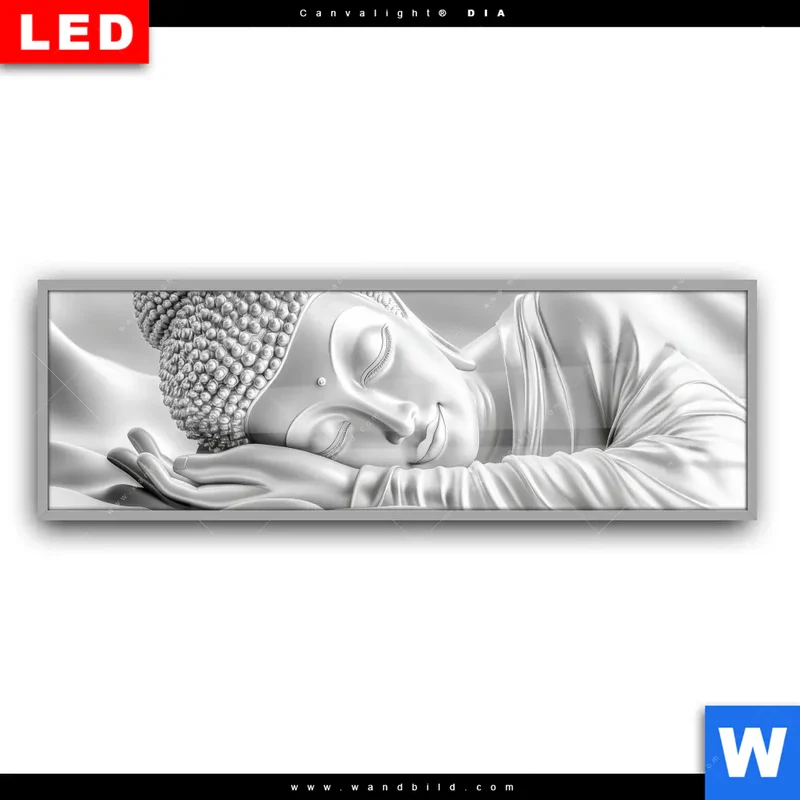 Leuchtbild Acrylglas Canvalight® DIA | Buddha - Stille des Erwachens | Panorama