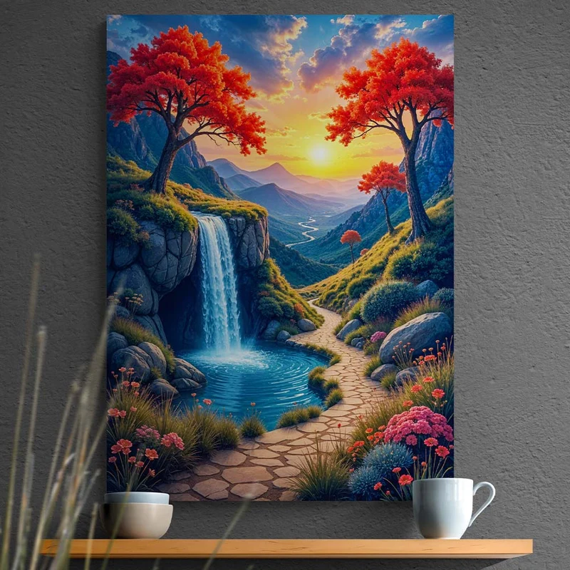 5D Diamond Painting – Pfad der Abendsonne