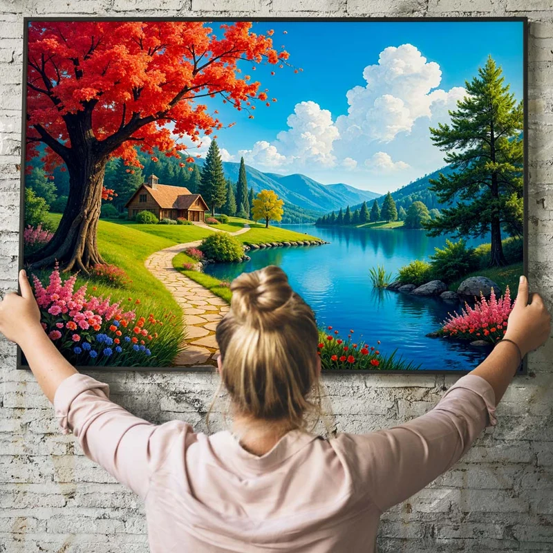 5D Diamond Painting – Herbstidylle am See