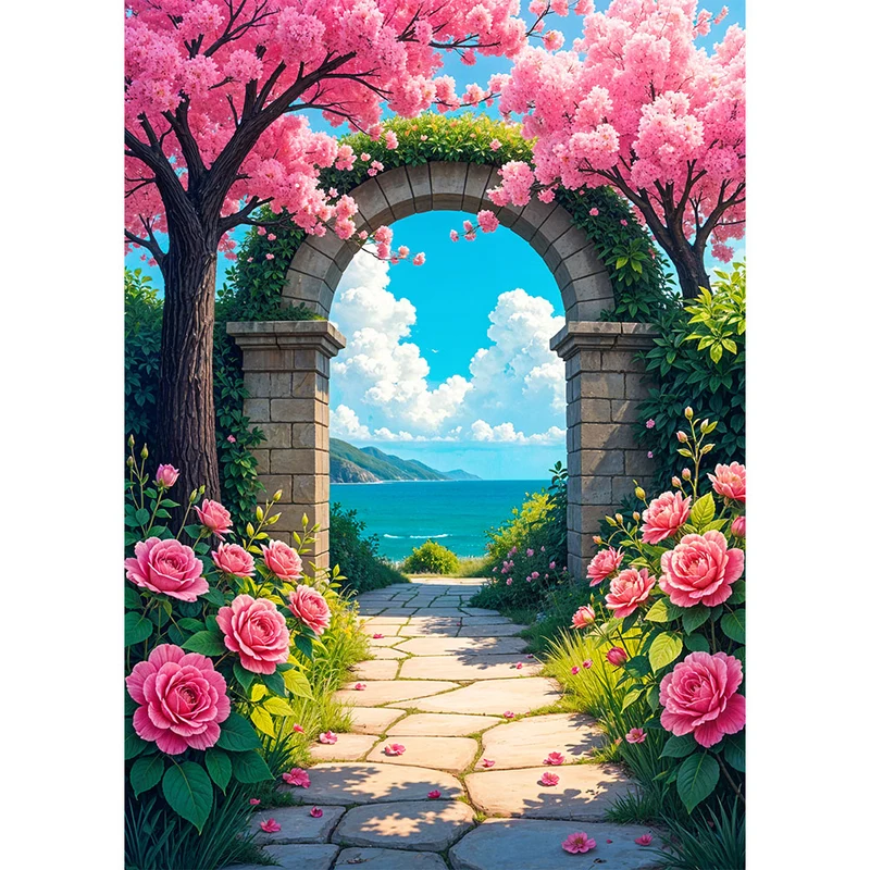 5D Diamond Painting - Tor der Rosen