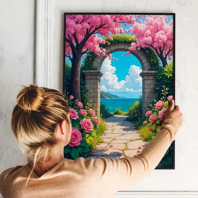 5D Diamond Painting - Tor der Rosen