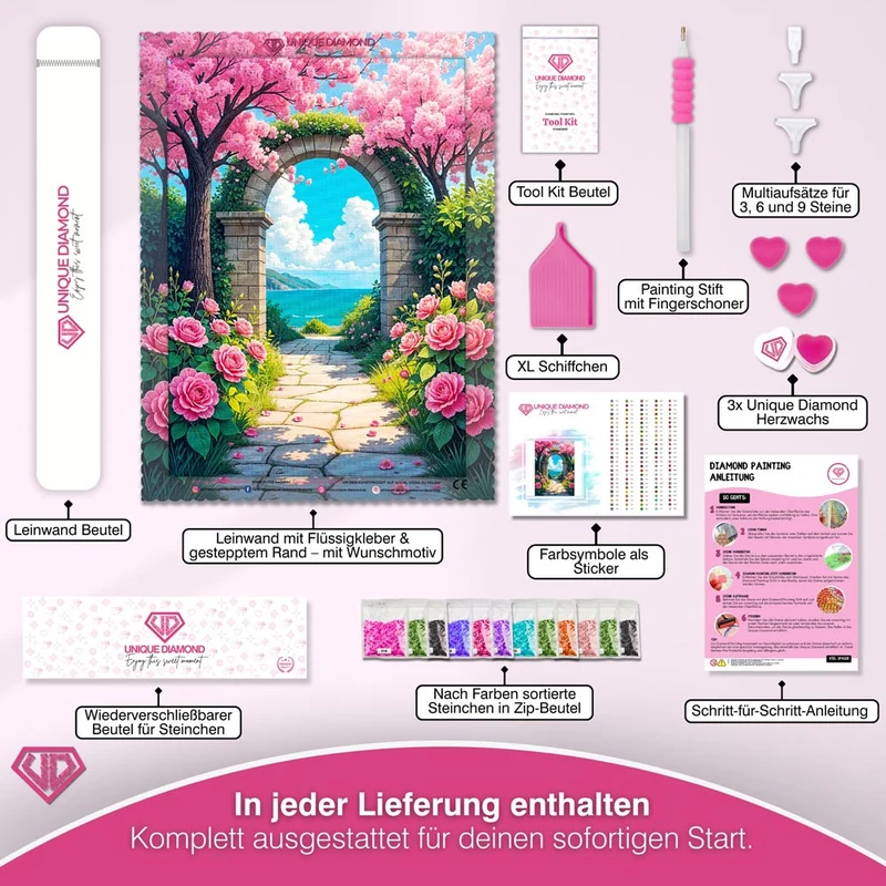 5D Diamond Painting - Tor der Rosen