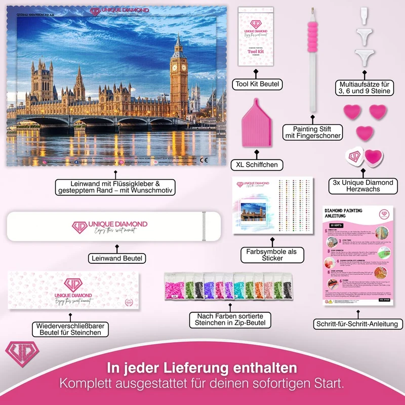 5D Diamond Painting - Aussicht auf Big Ben