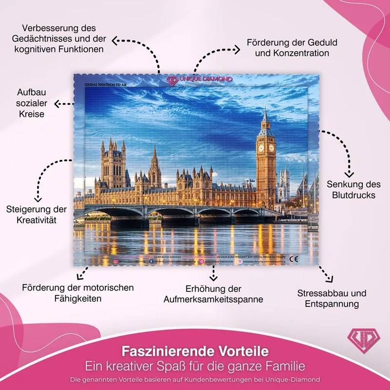 5D Diamond Painting - Aussicht auf Big Ben