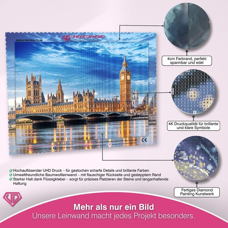 5D Diamond Painting - Aussicht auf Big Ben