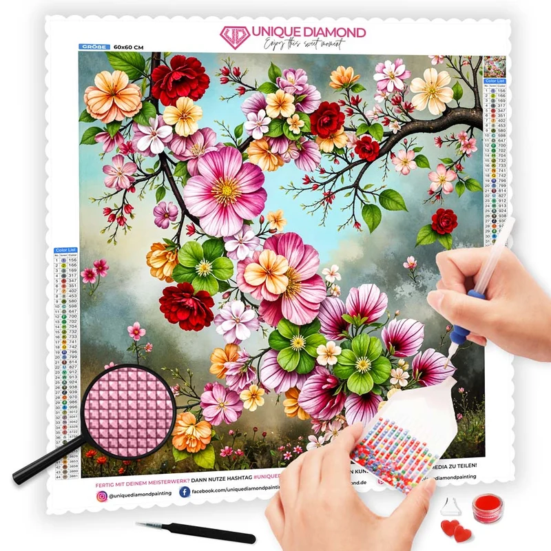 5D Diamond Painting - Blütenzauber des Frühlings