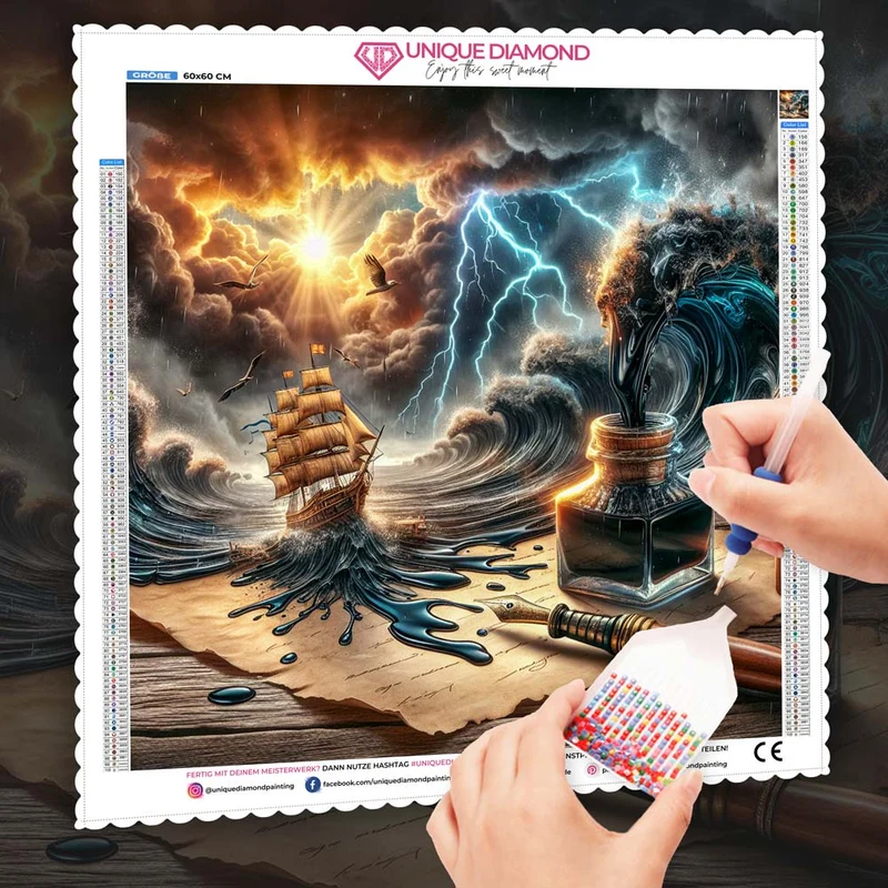 5D Diamond Painting – Der Sturm der Feder