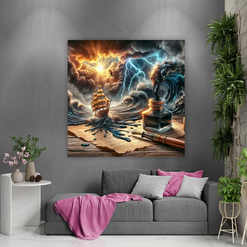 5D Diamond Painting – Der Sturm der Feder