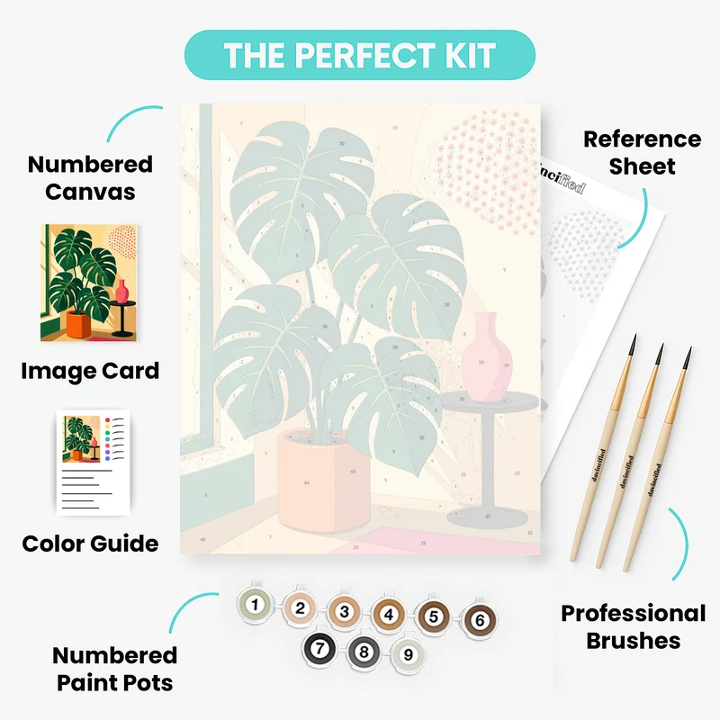 Monstera in Sunlight - Paint by Numbers Kit