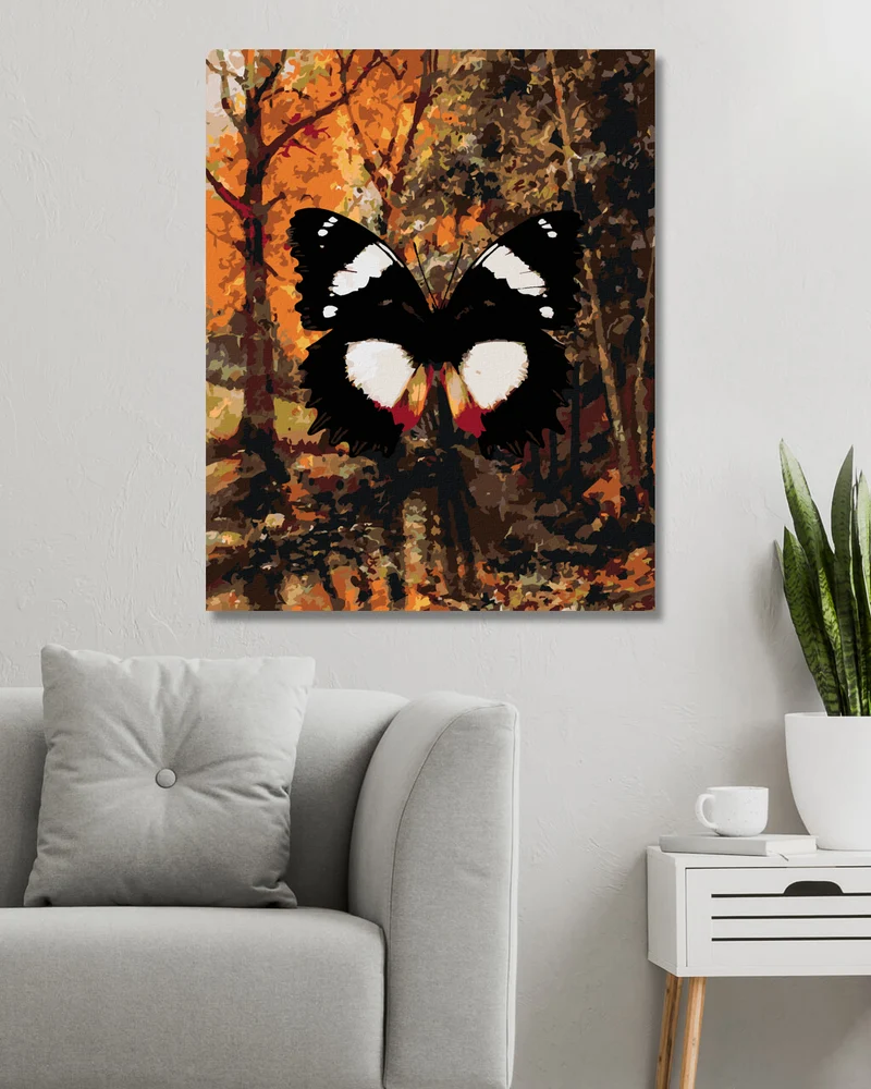 Diamond painting - SCHMETTERLING IM HERBSTWALD