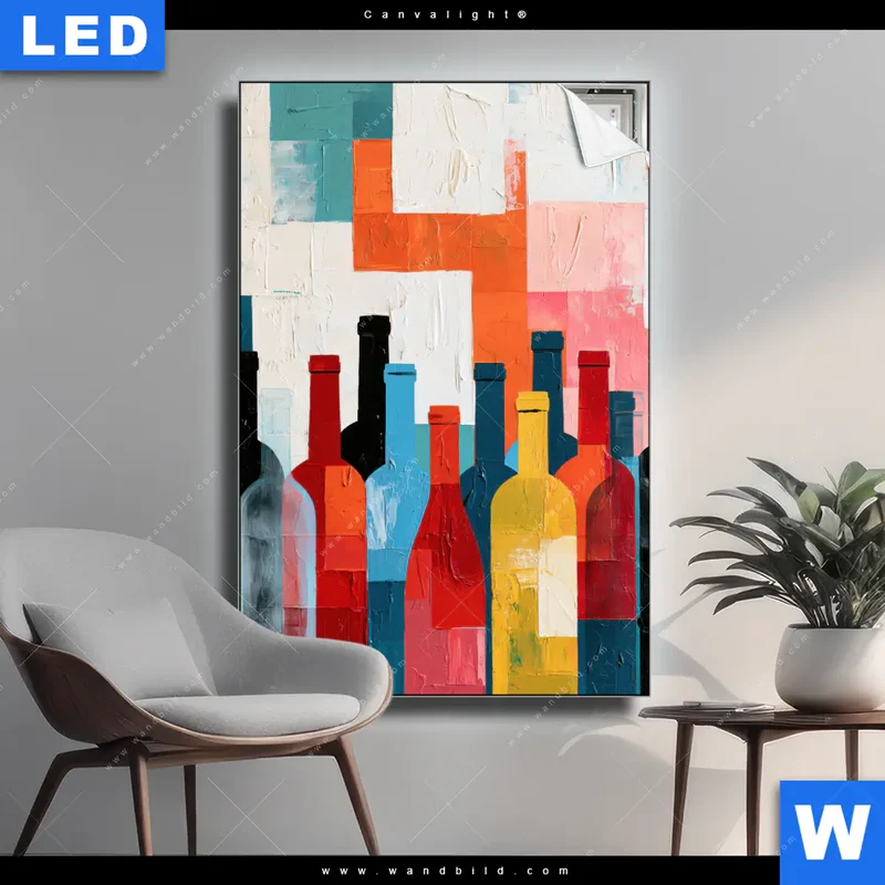 Canvalight® Leuchtbild | Bunte Weinvielfalt | Hochformat