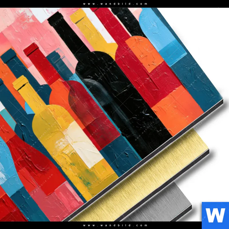 Aluminiumbild gebürstet | Bunte Weinvielfalt | Querformat