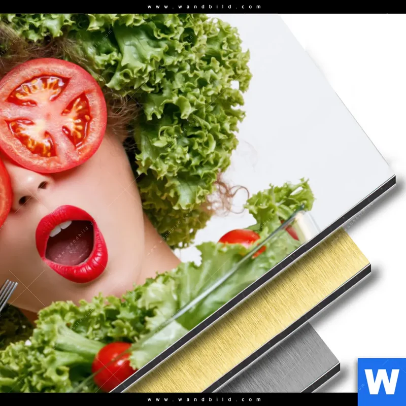 Aluminiumbild gebürstet | Salat Diva | Querformat