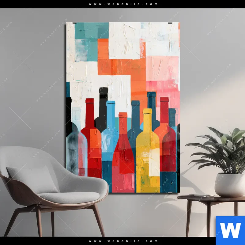 Acrylglasbild | Bunte Weinvielfalt | Hochformat