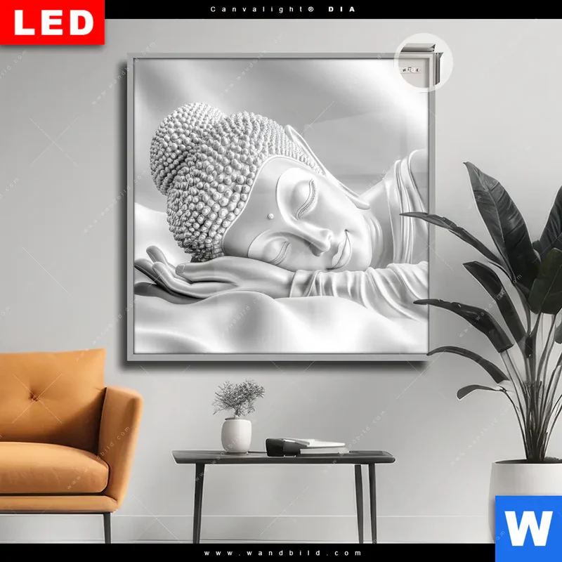 Leuchtbild Acrylglas Canvalight® DIA | Buddha - Stille des Erwachens | Quadrat