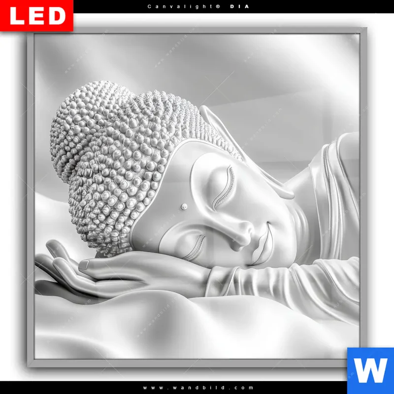 Leuchtbild Acrylglas Canvalight® DIA | Buddha - Stille des Erwachens | Quadrat
