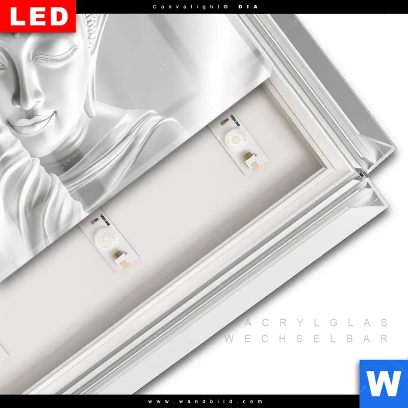 Leuchtbild Acrylglas Canvalight® DIA | Buddha - Stille des Erwachens | Quadrat