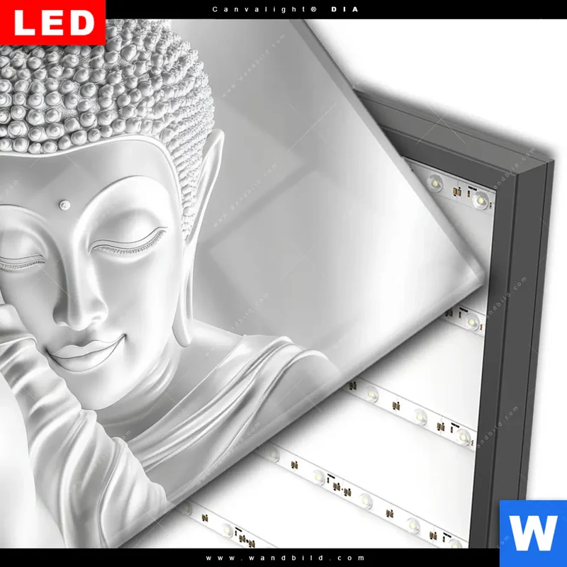 Wechselmotiv Acrylglas Canvalight® DIA | Buddha - Stille des Erwachens | Quadrat