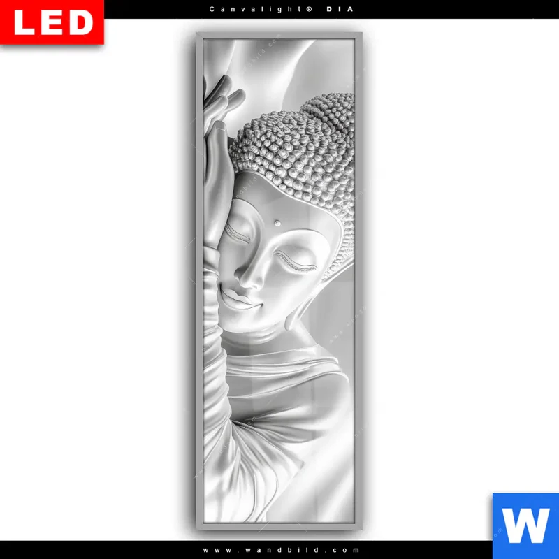 Leuchtbild Acrylglas Canvalight® DIA | Buddha - Stille des Erwachens | Schmal