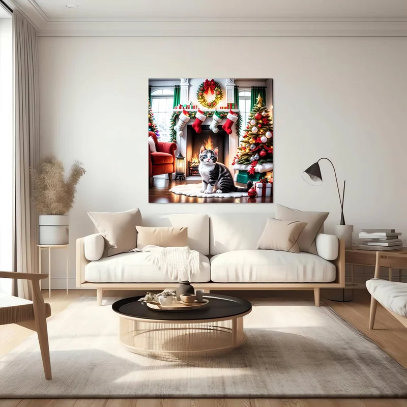 5D Diamond Painting – Christmas With Cat