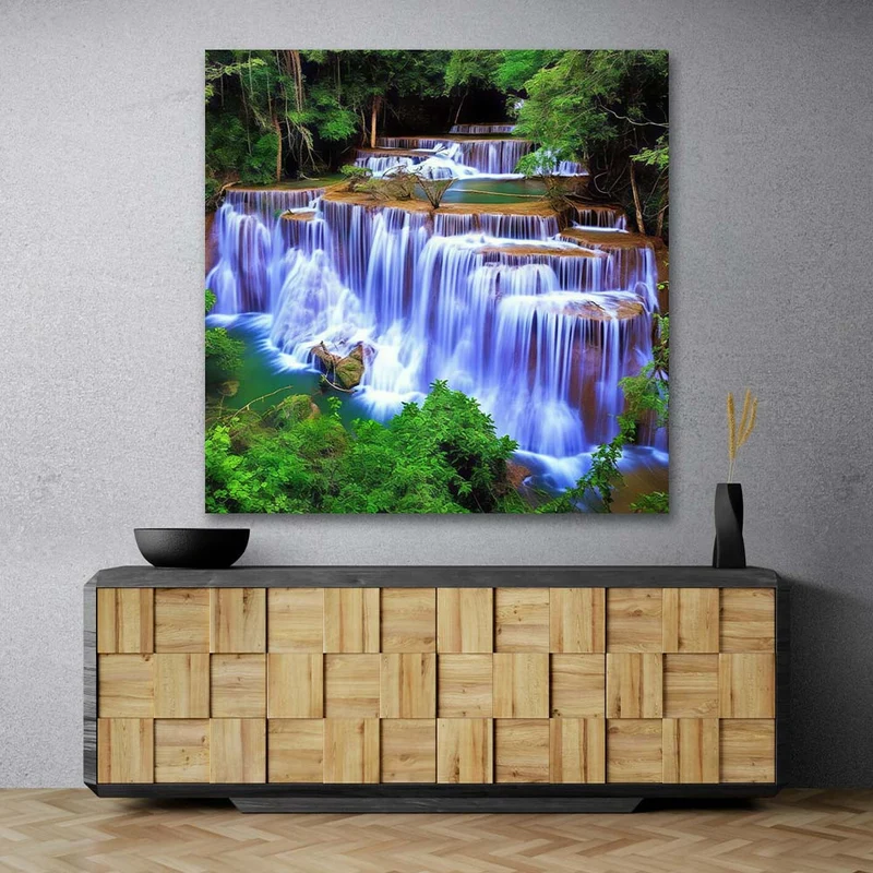 5D Diamond Painting - Wasserfall im Wald