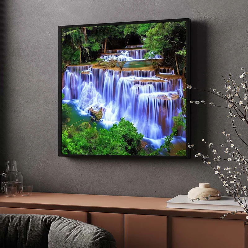 5D Diamond Painting - Wasserfall im Wald