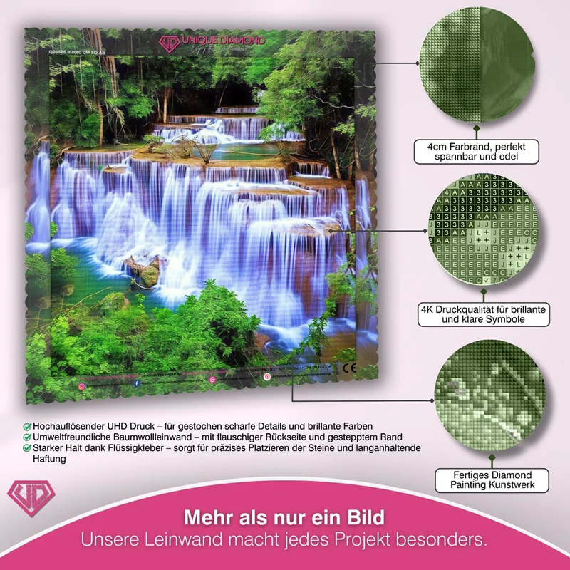 5D Diamond Painting - Wasserfall im Wald