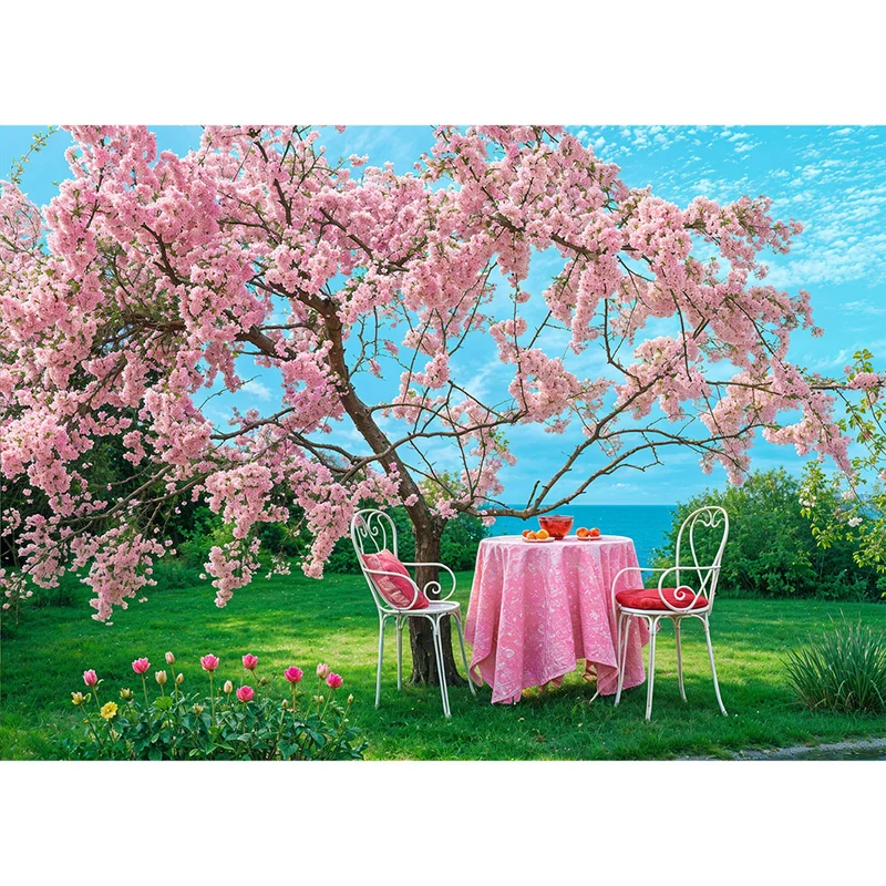 5D Diamond Painting – Frühstück unter einem Kirschbaum