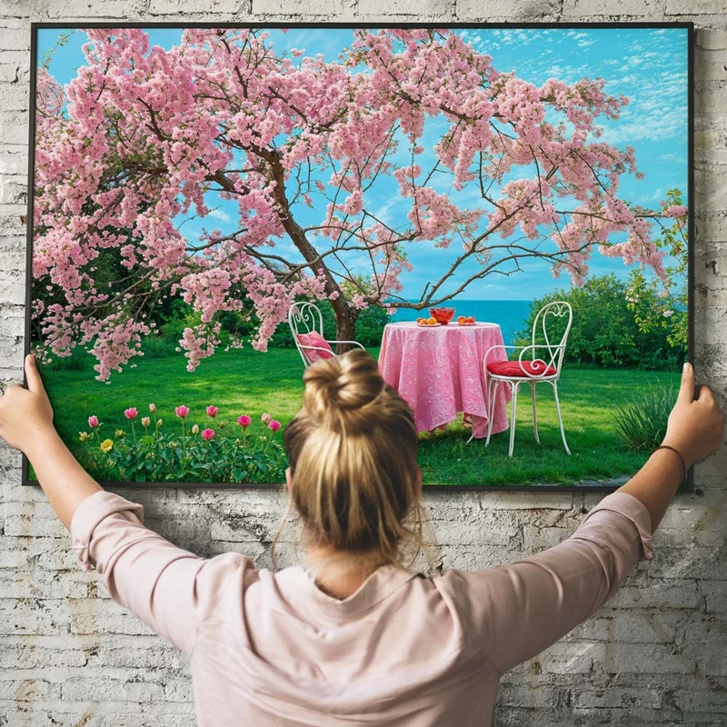 5D Diamond Painting – Frühstück unter einem Kirschbaum