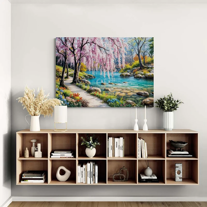 5D Diamond Painting – Fluss Landschaft
