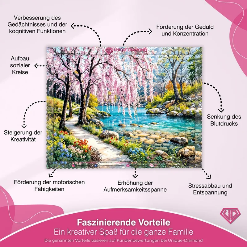 5D Diamond Painting – Fluss Landschaft