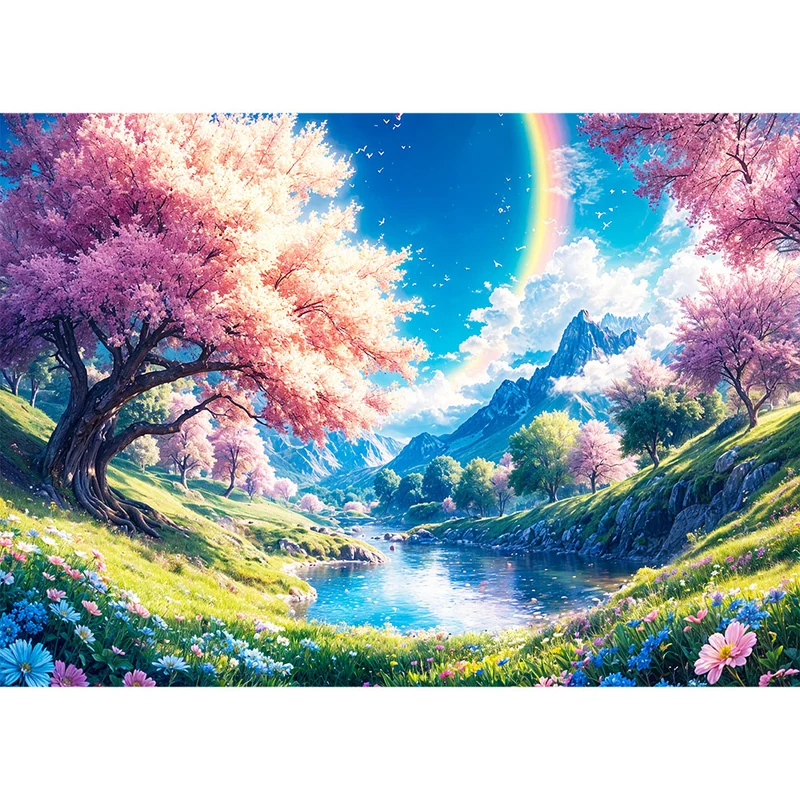 5D Diamond Painting – Zauberhafter Kirschblütenhimmel