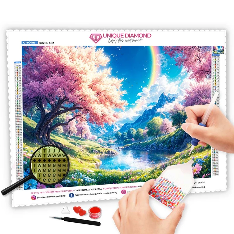 5D Diamond Painting – Zauberhafter Kirschblütenhimmel