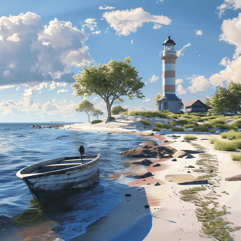 Kleines Boot am Strand