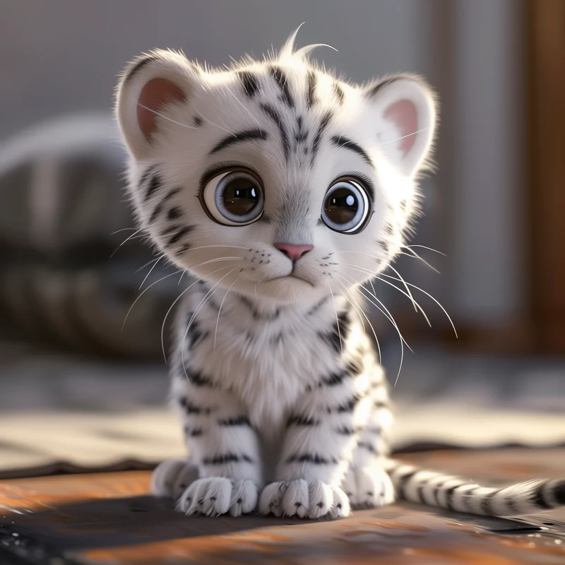 Süßer weißer Tiger
