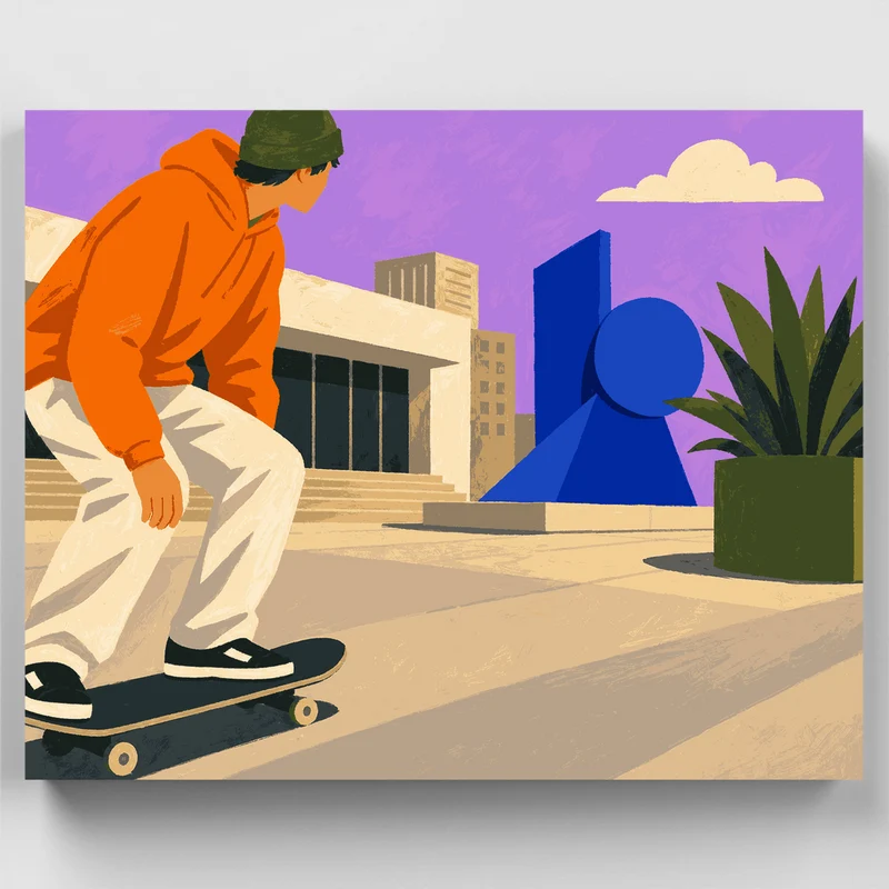 Skater in the City - Paint by Numbers Kit