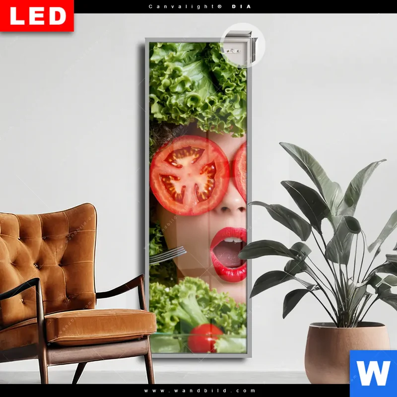 Leuchtbild Acrylglas Canvalight® DIA | Salat Diva | Schmal