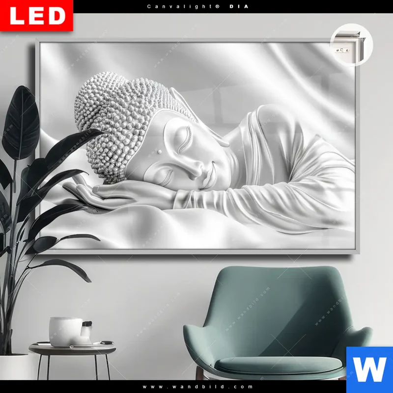 Leuchtbild Acrylglas Canvalight® DIA | Buddha - Stille des Erwachens | Querformat