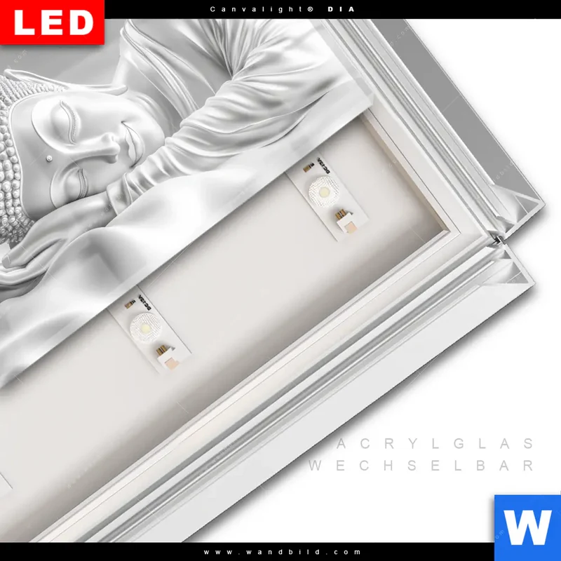 Leuchtbild Acrylglas Canvalight® DIA | Buddha - Stille des Erwachens | Querformat