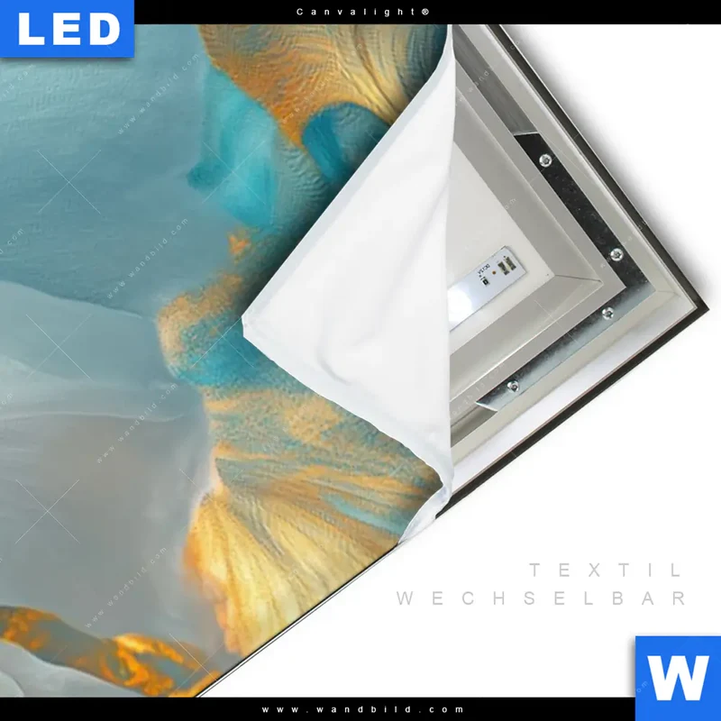 Canvalight® Leuchtbild | Blüte im goldenen Licht | Schmal